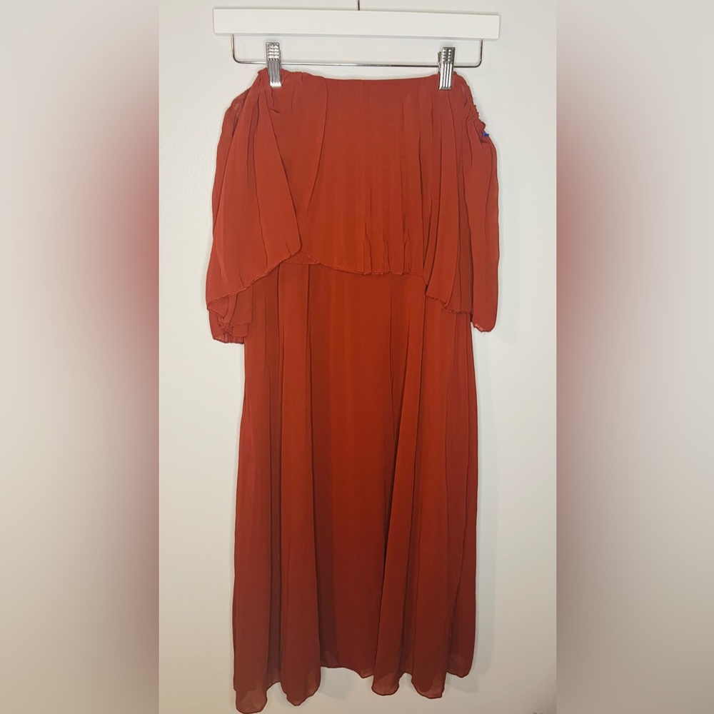 NWT ASOS Rust Ruffle Strapless Dress - Picture 8 of 9